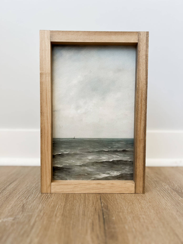 Lakeview - Vertical | Wall Art, Home Decor, Summer Decor - Dark Walnut / 17x13"