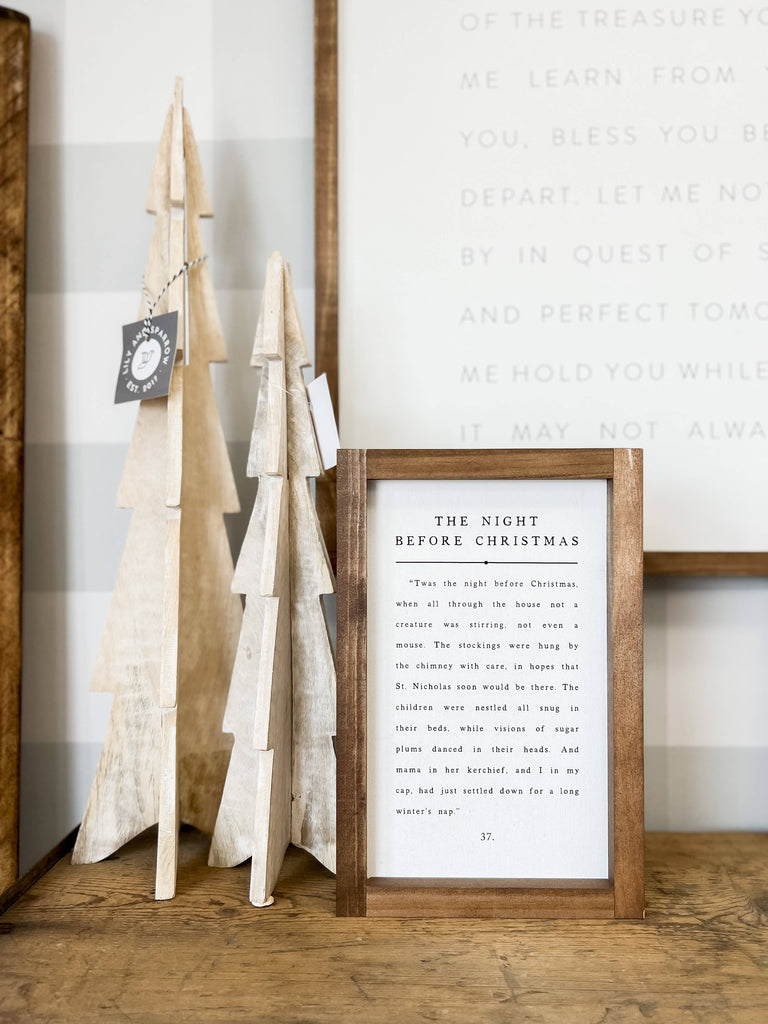 The Night Before Christmas | Christmas Wall Decor - White / Dark Walnut / 13x17"