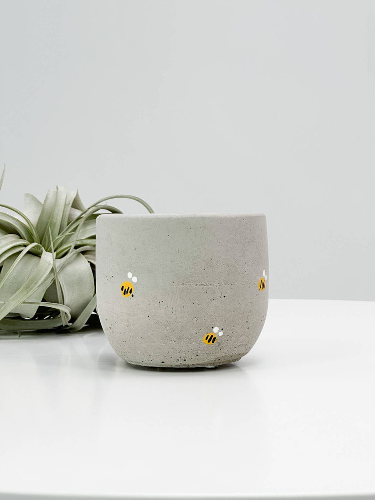 Bell Planter Painted - 4" | Plant Pot With Drainage Hole - Terra Cotta with Arches