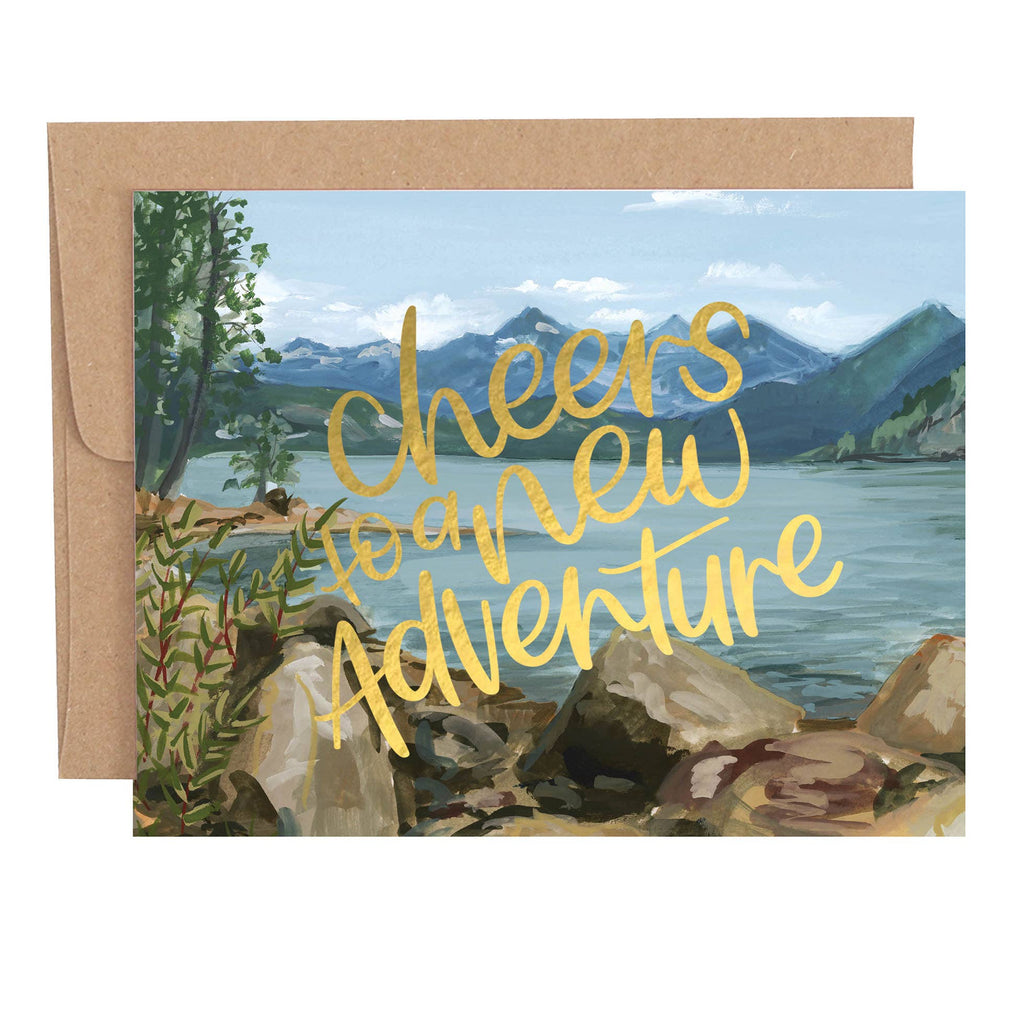 Cheers To A New Adventure Lake Congratulations Greeting Card