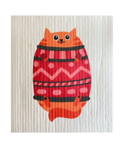 Ink and Fiber Designs - Sweater Cat Swedish Dishcloth