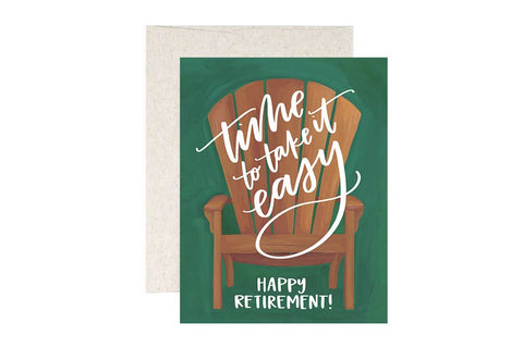 Retirement Chair Card - 1canoe2 | One Canoe Two Paper Co.