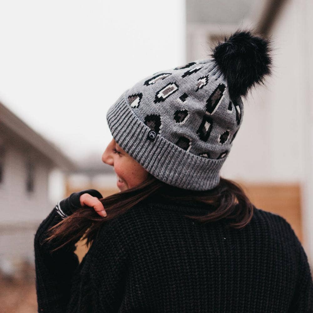Pretty Simple - Leopard-Spotted Pom Beanie