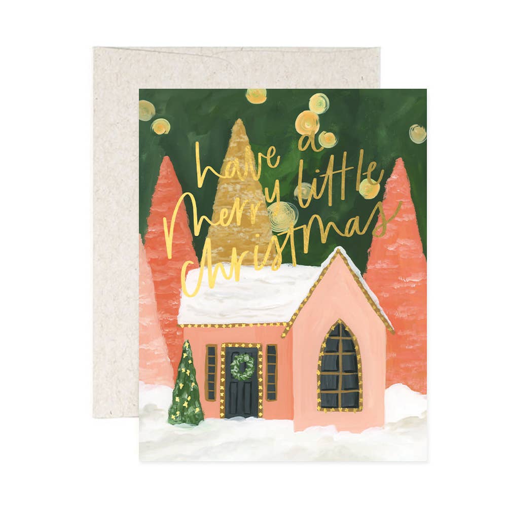 Little Christmas House Holiday Greeting Card: Single