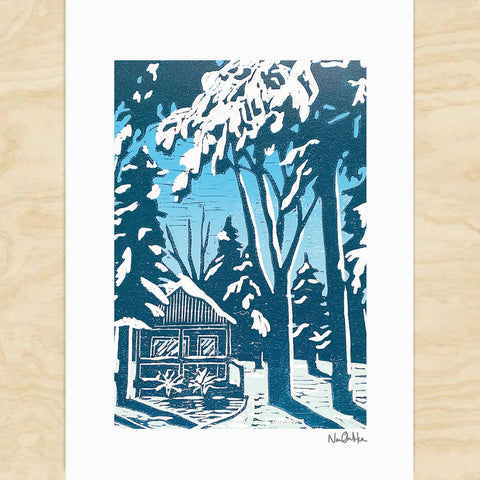 Winter Cabin Greeting Card