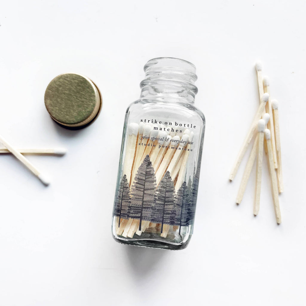 Studio Portmanteau - Noble Fir Trees 2" Black Match Jar