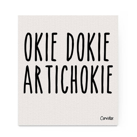 Corvidae drawings & designs - Okie Dokie Artichoke Swedish Dishcloth