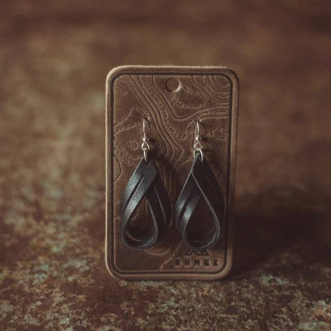 Range Leather Co. - Double Hoop Earrings - Black
