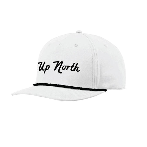 White Up North Script Snapback