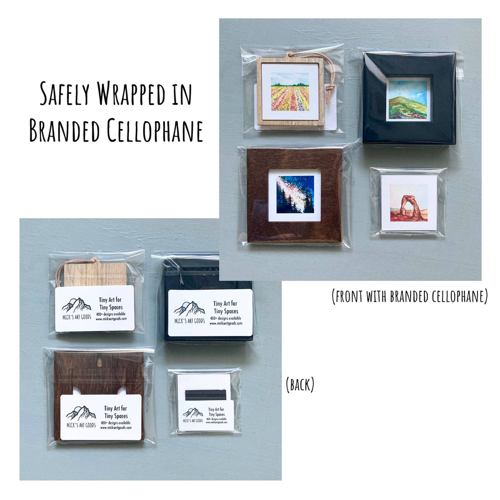 Acorn Mini Art Print - 1.5"-2.5" Framed  - Wooden Wall Frame