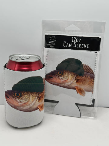 Walleye in a Beanie Neoprene Can Sleeve - No Packaging. Just Product.