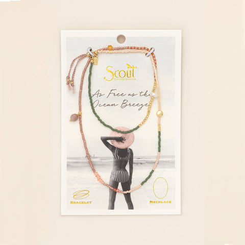 Mixed Media Wrap Bracelet/Necklace - Healing/Tourmaline/Gold