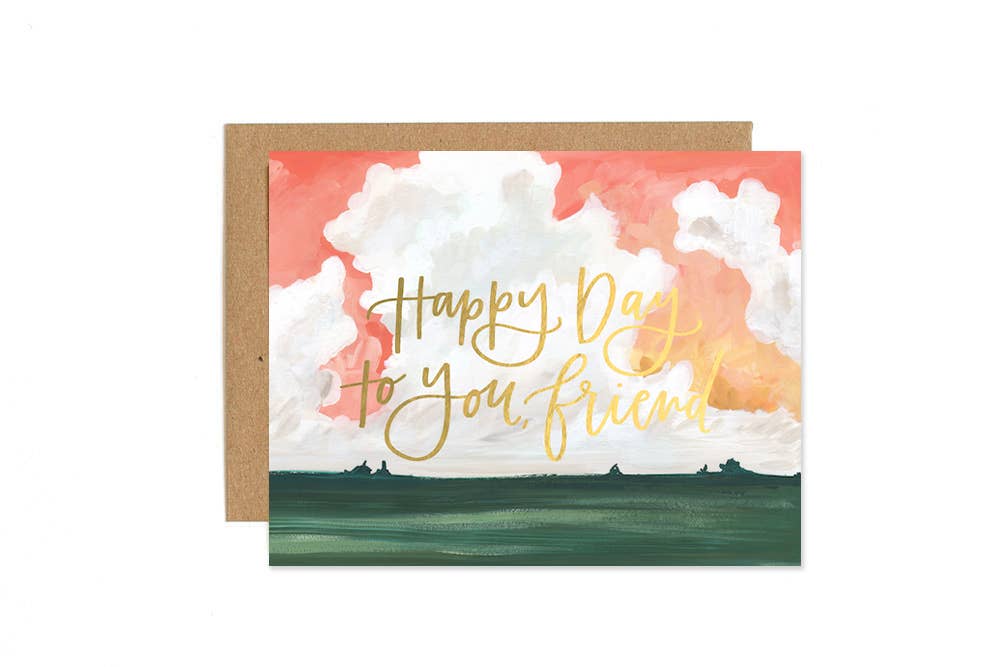 Happy Day Landscape Friendship Greeting Card