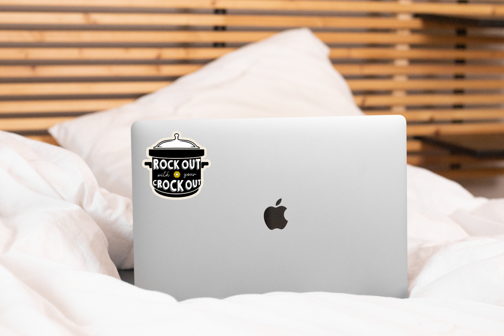 Rock Out With Your Crock Out Sticker - kitchen, cook, pot