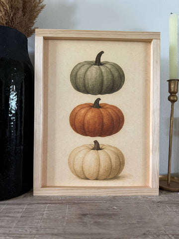 Stacked Pumpkins - Dark Walnut / 8x12"