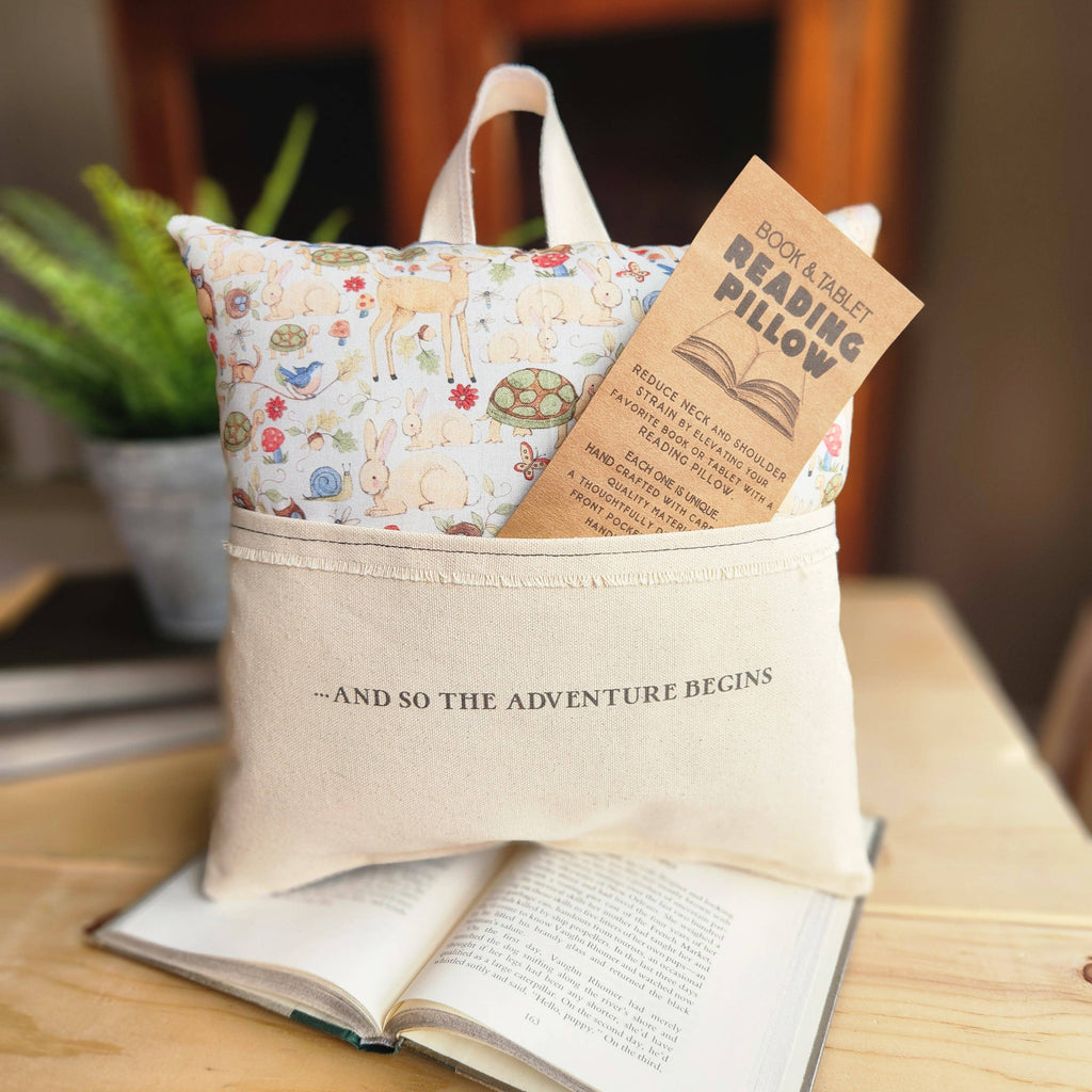 And So the Adventure Begins, Reading Pillow, woodland