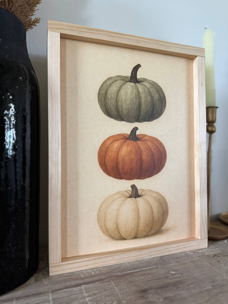 Stacked Pumpkins - Dark Walnut / 8x12"