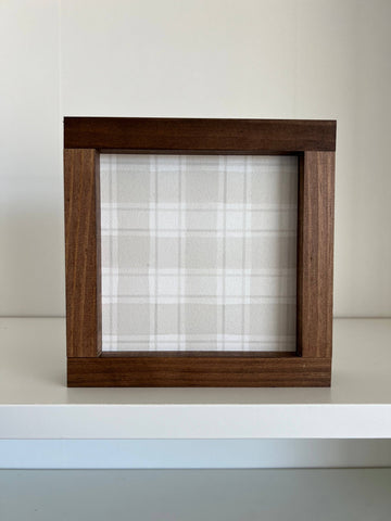 Buffalo Check Pattern | Watercolor Wall Decor, Home Decor - Cream / Dark Walnut / 9x9"