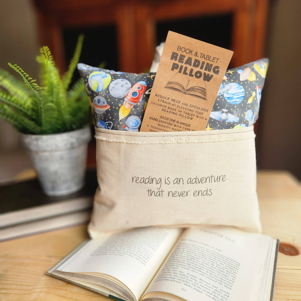 Reading is an adventure, Reading Tablet Pillow, astronaut