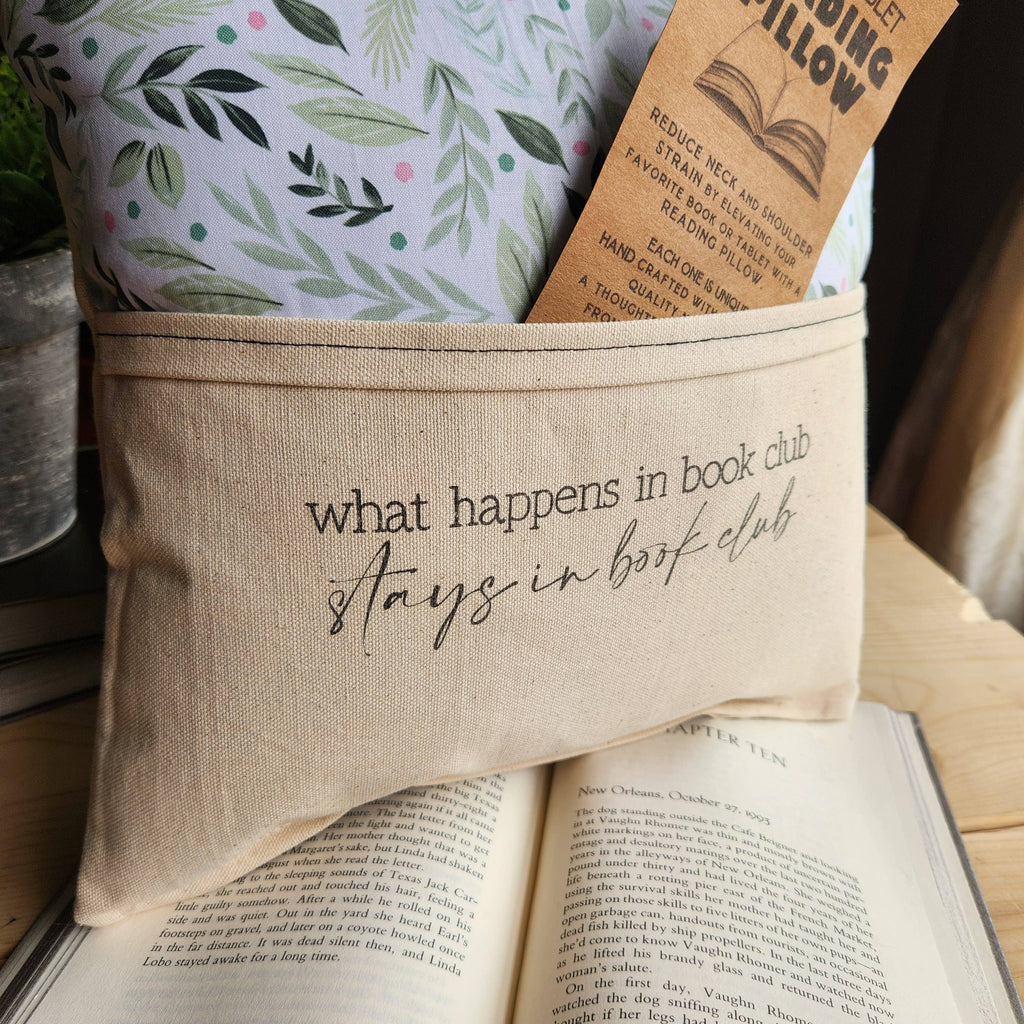 What Happens...- Book Club, Reading Pillow, tiny flowers