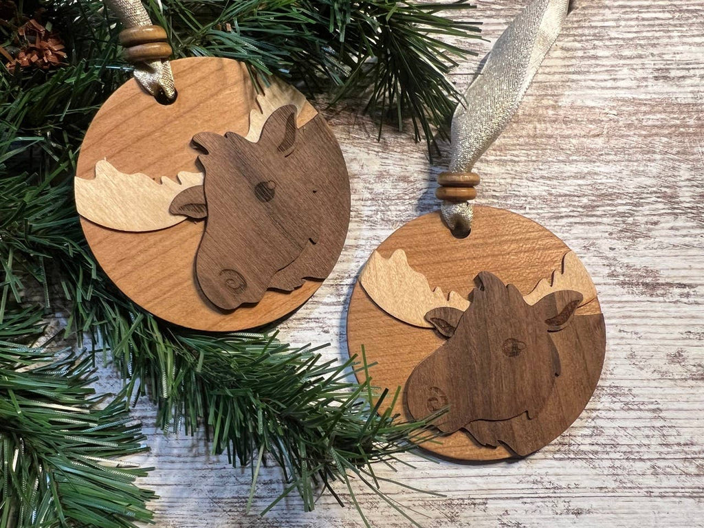 Layered Wood Moose Ornament
