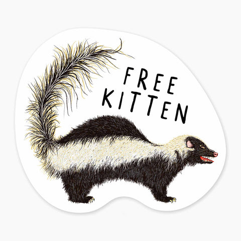 Free Kitten - 3” Art Sticker - No Barcode