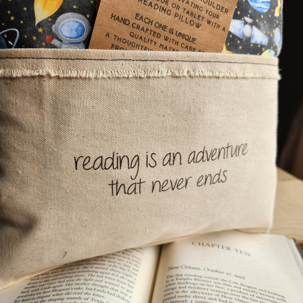 Reading is an adventure, Reading Tablet Pillow, astronaut