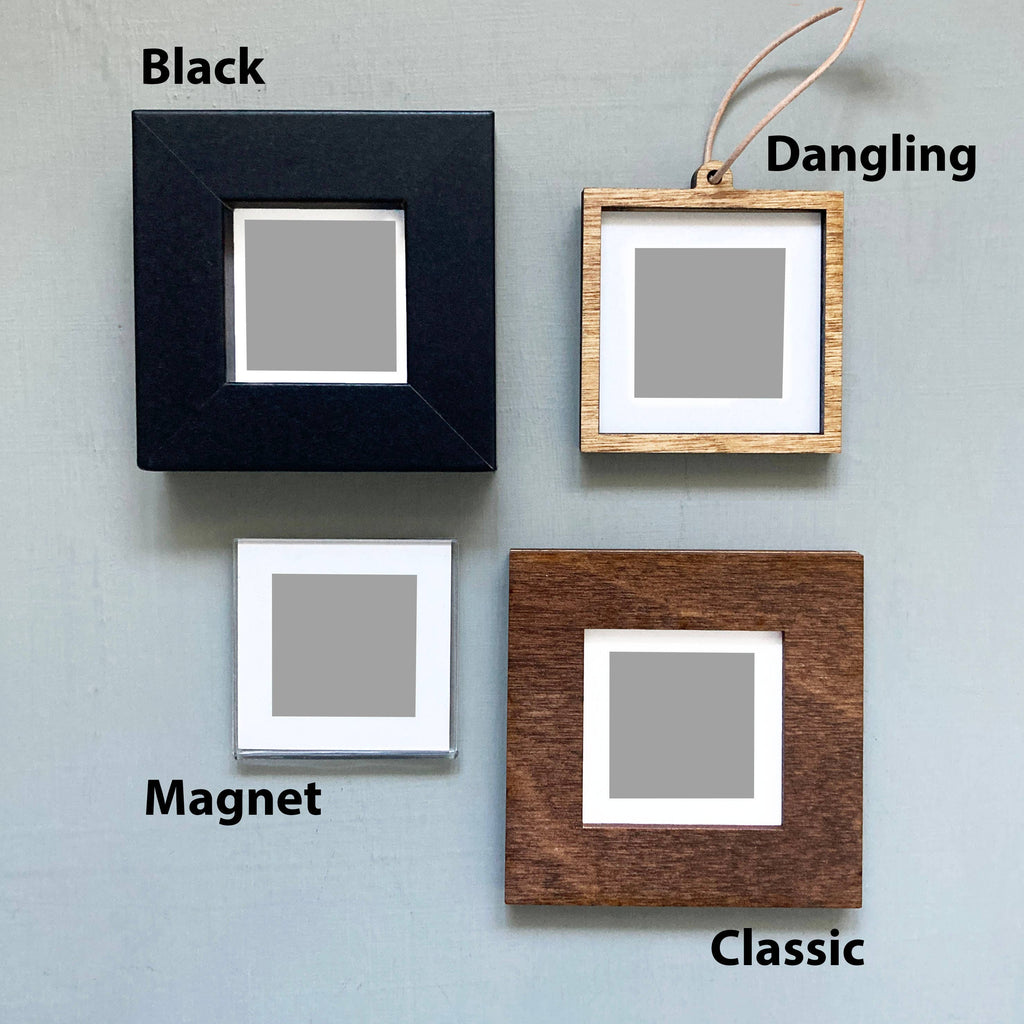 Acorn Mini Art Print - 1.5"-2.5" Framed  - Wooden Wall Frame