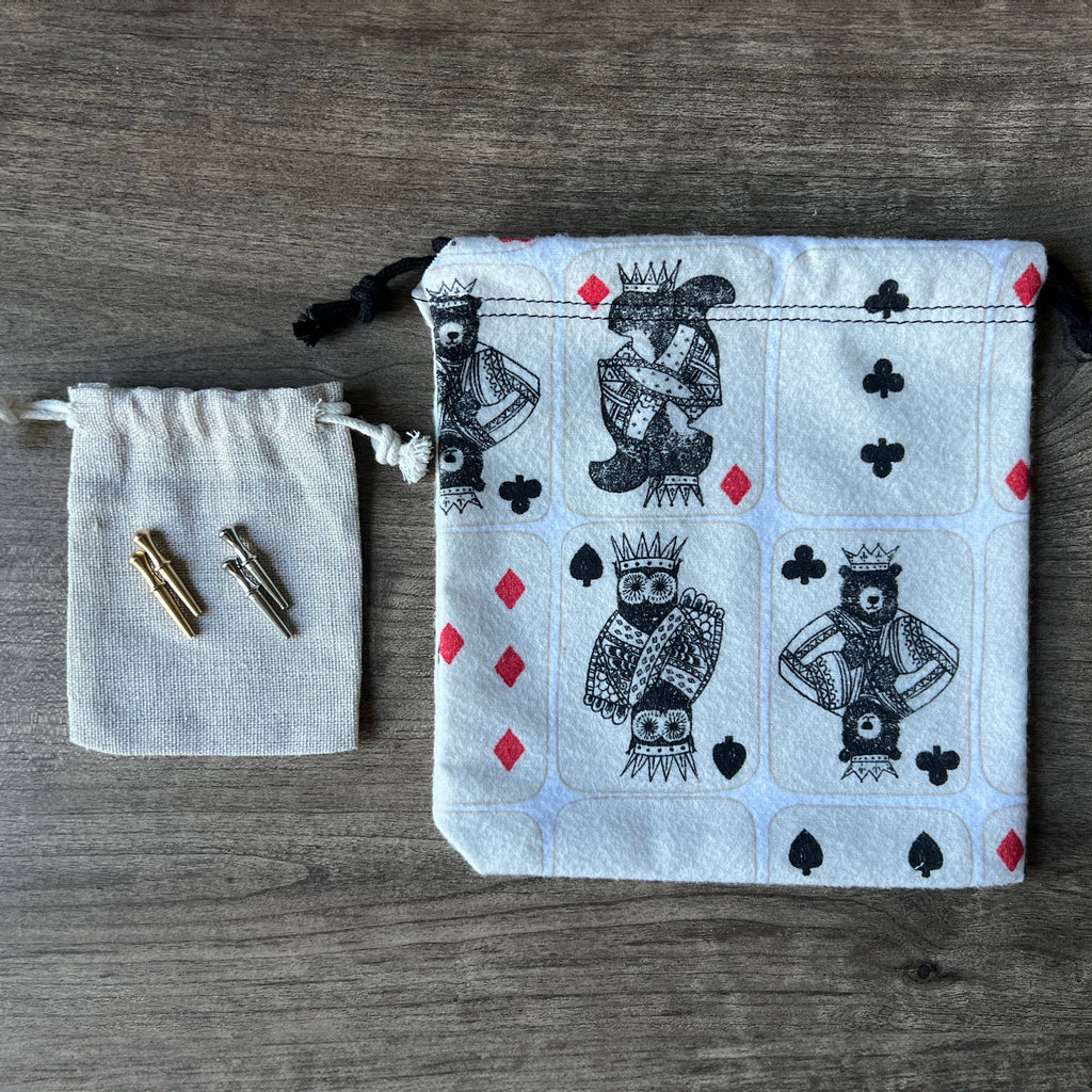 Northern Lights Cribbage Board with Drawstring Bag - Navy Emerald