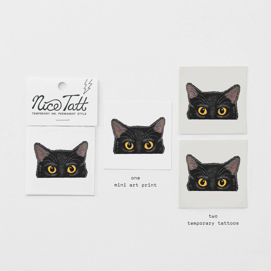Tinker (the Black Cat) - Temporary Tattoo