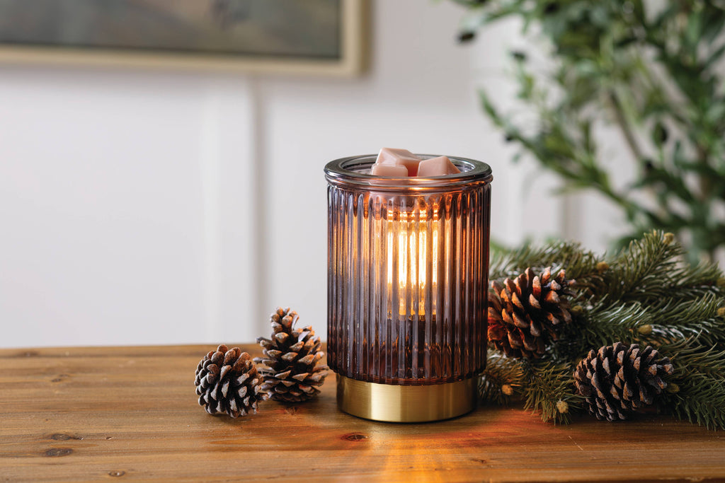 Black Fluted Glass Illumination Fragrance Warmer