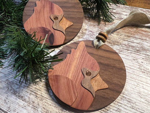 Layered Wood Cardinal Ornament