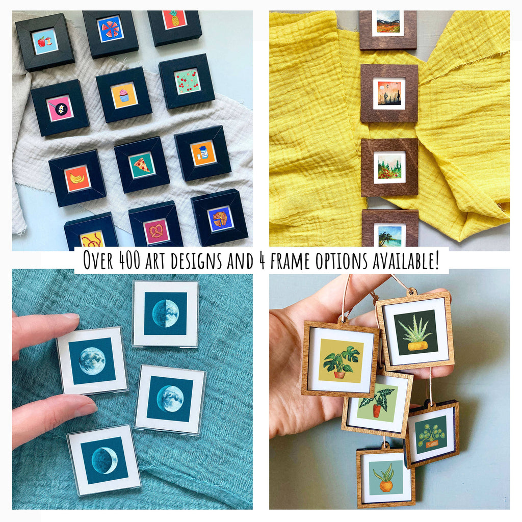 Acorn Mini Art Print - 1.5"-2.5" Framed  - Wooden Wall Frame