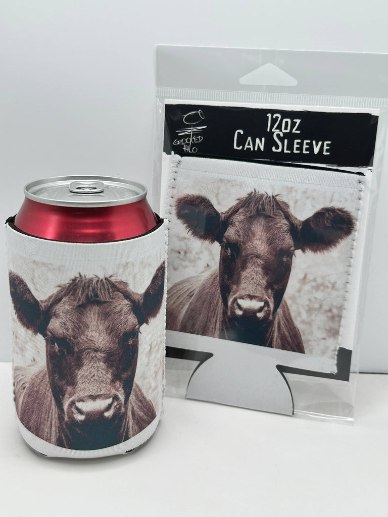 Black Cow Neoprene Can Sleeve  - No Packaging. Just Product.