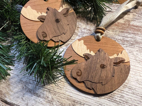 Layered Wood Moose Ornament