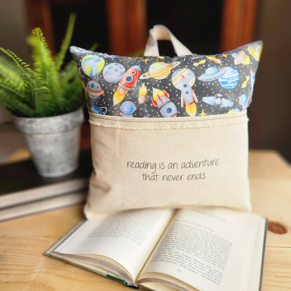 Reading is an adventure, Reading Tablet Pillow, astronaut