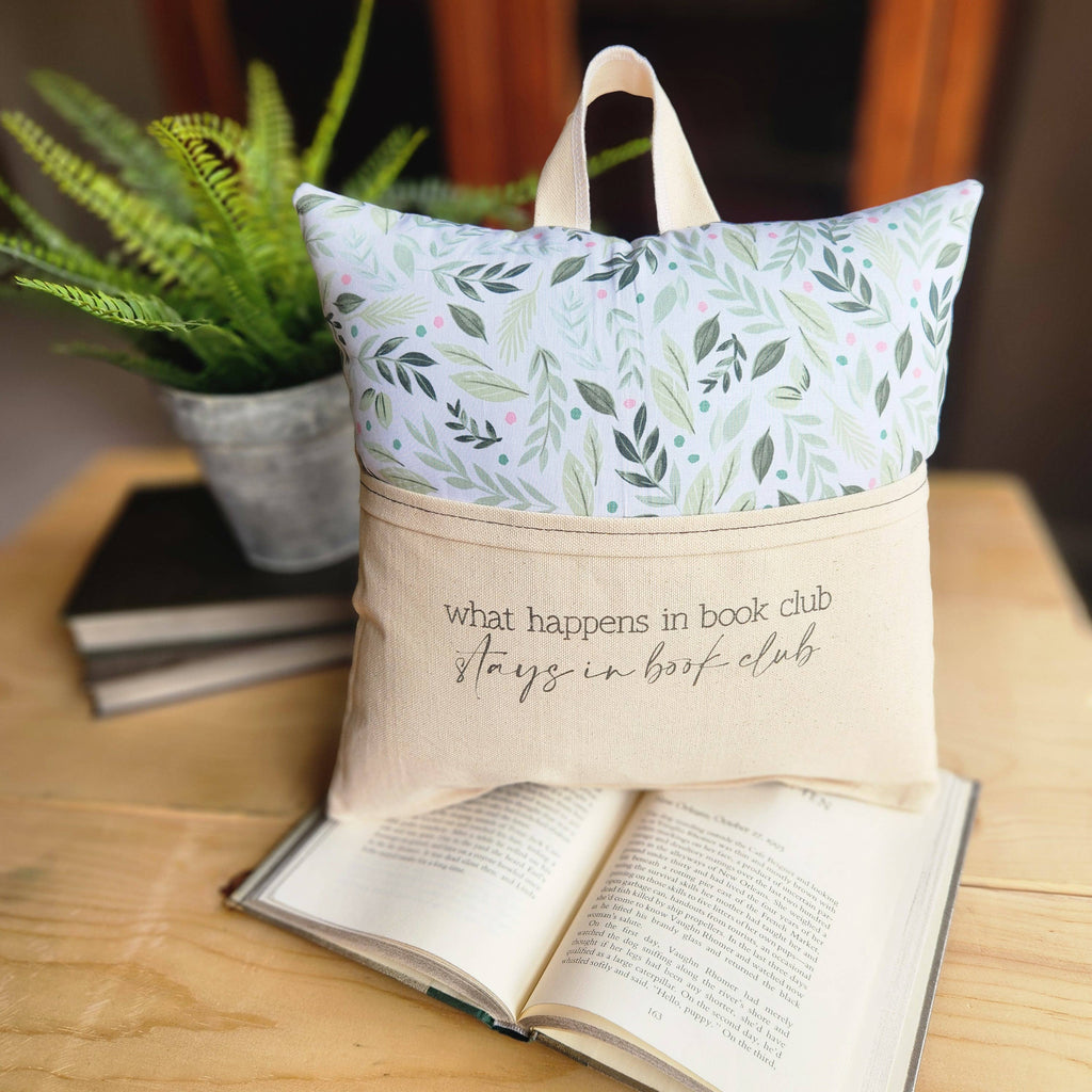What Happens...- Book Club, Reading Pillow, tiny flowers