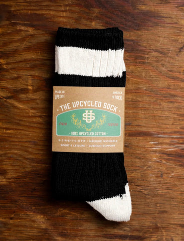 The Upcycled Wool Cabin Sock - Black