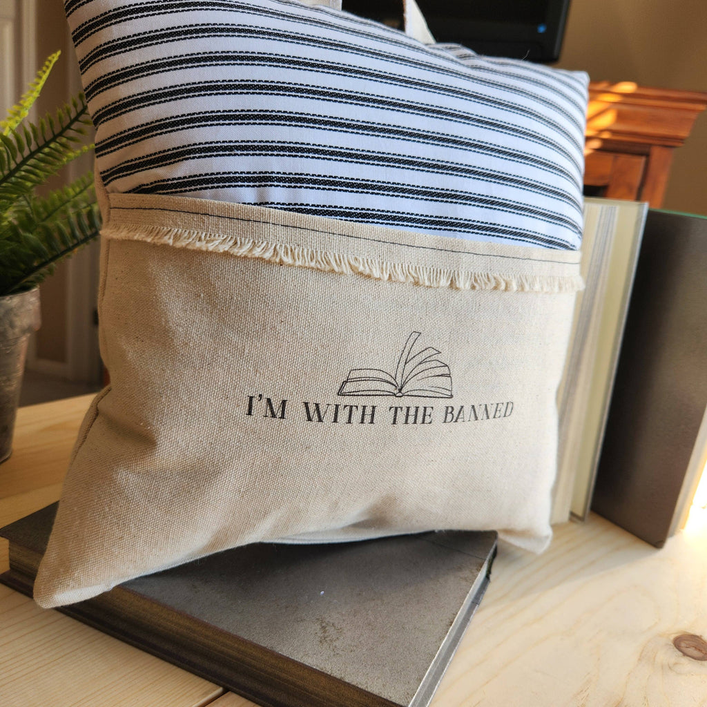 I'm With the Banned, Reading Pillow, b/w ticking