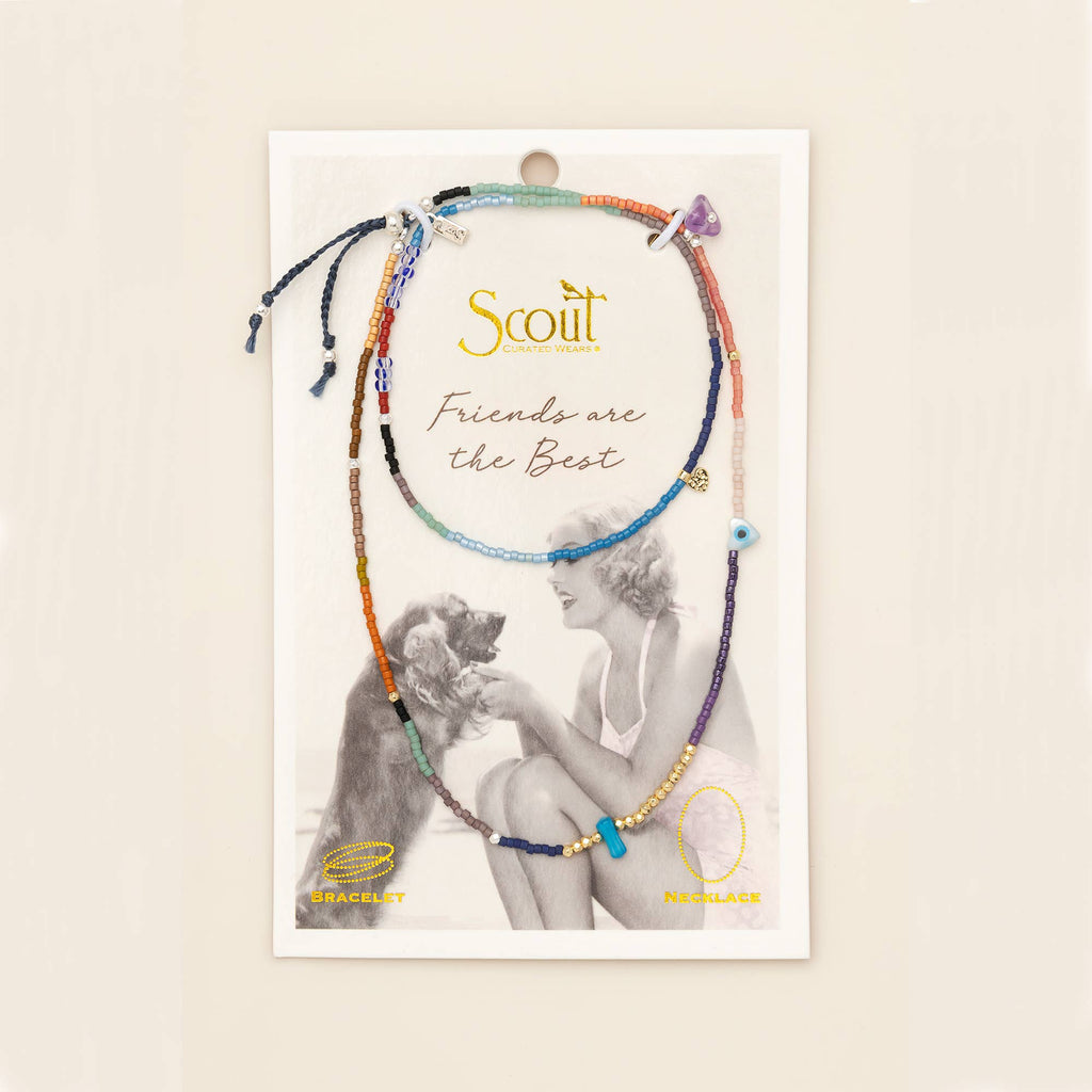 Mixed Media Wrap Bracelet/Necklace - Protection/Amethyst/Gol