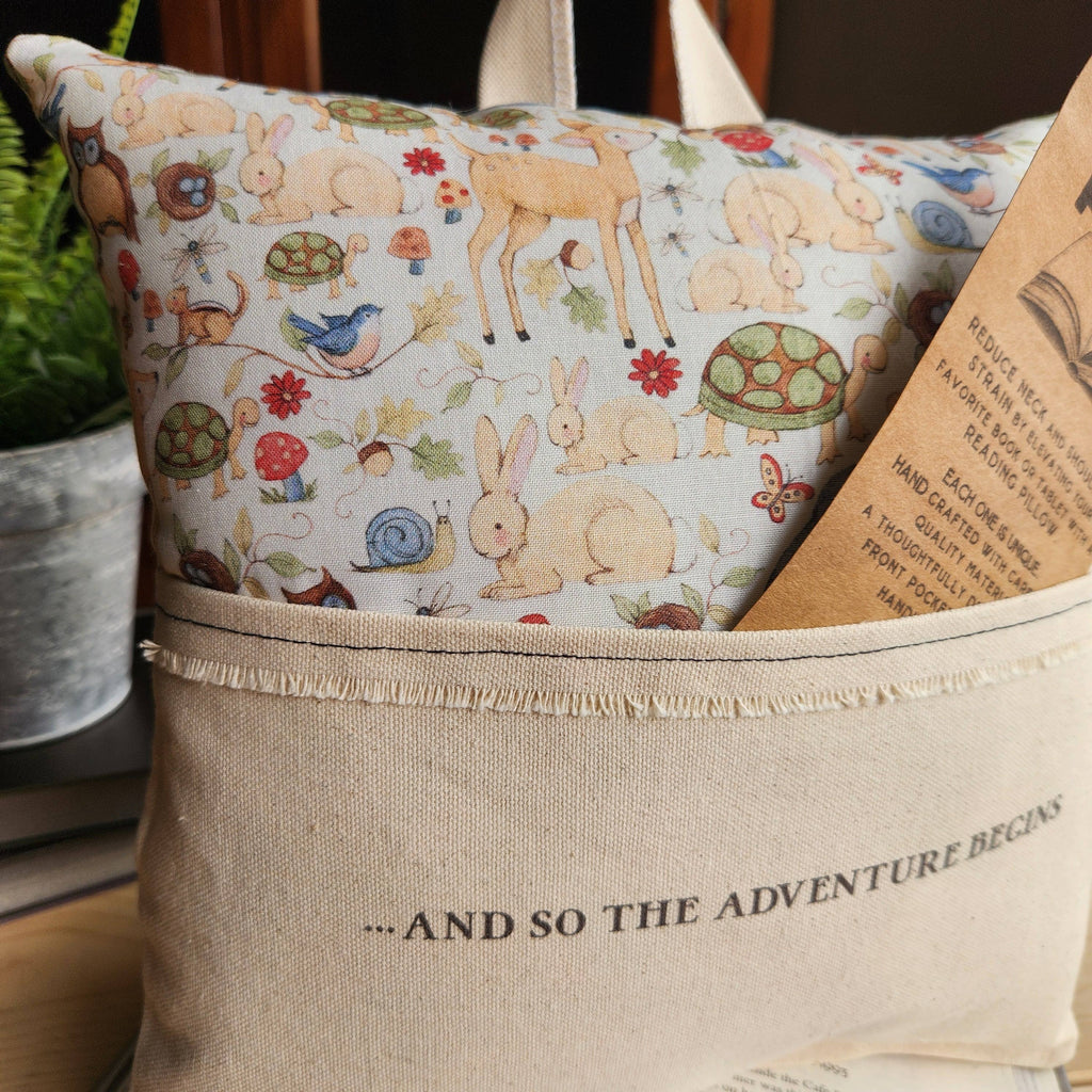 And So the Adventure Begins, Reading Pillow, woodland