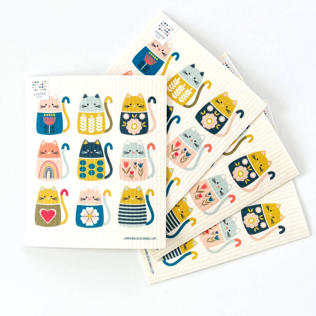 Meow Swedish Dishcloth