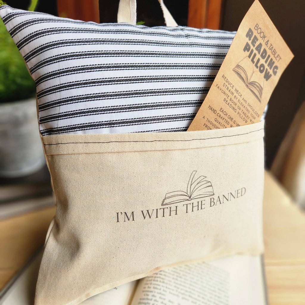 I'm With the Banned, Reading Pillow, b/w ticking