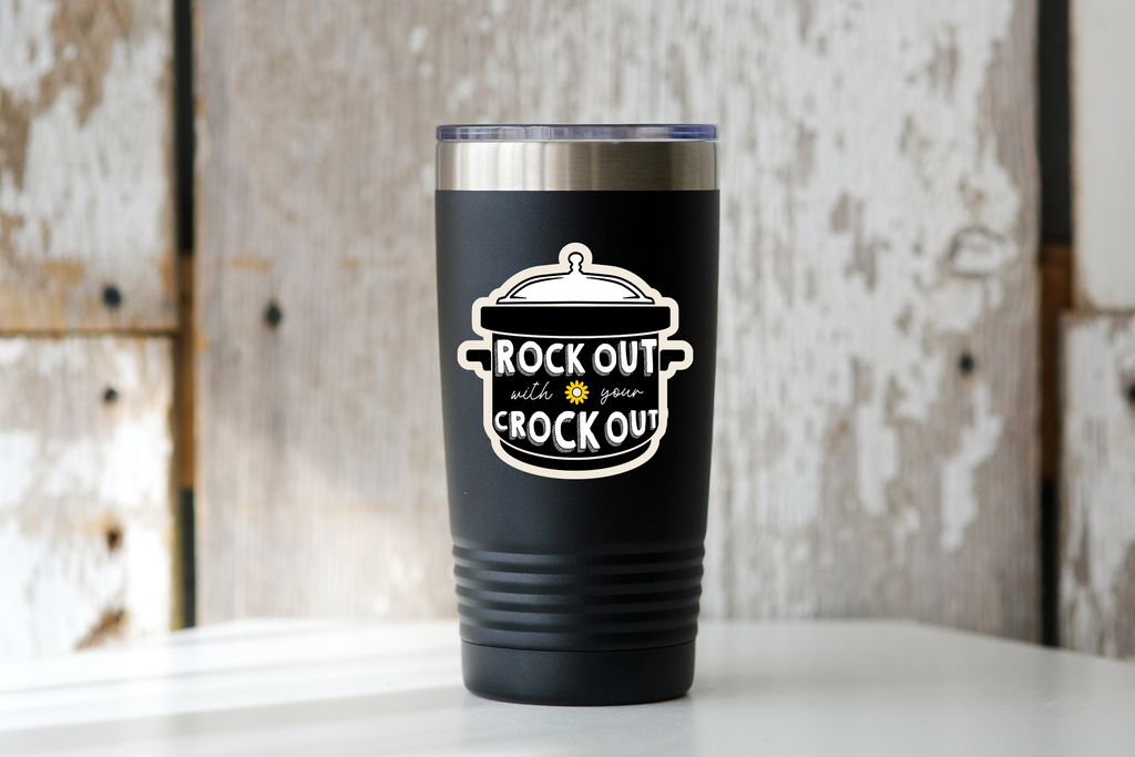 Rock Out With Your Crock Out Sticker - kitchen, cook, pot