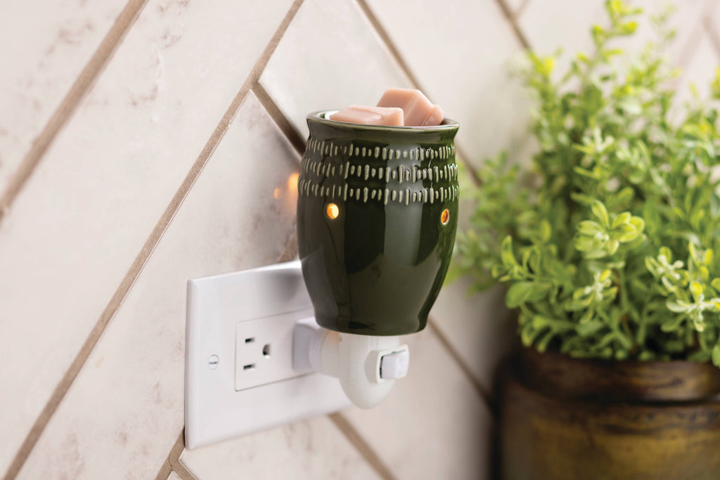 Green Etched Pluggable Fragrance Warmer