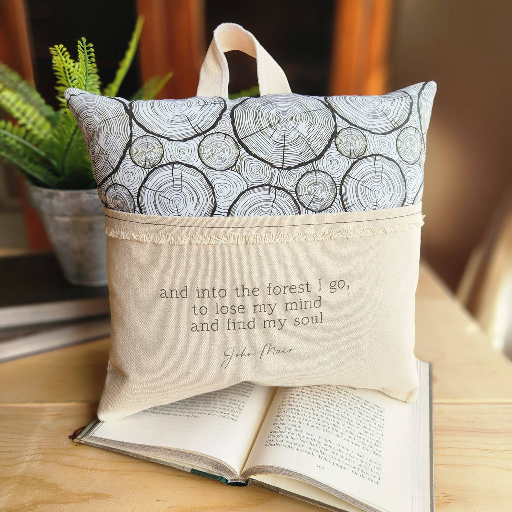Into the forest... Muir, Reading Pillow, tree ring