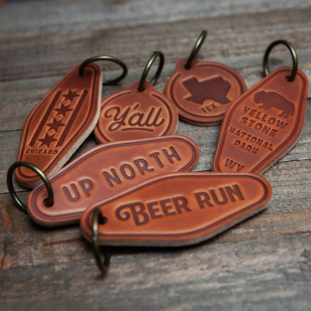 Til The Wheels Fall Off Leather Keychain Motel Style