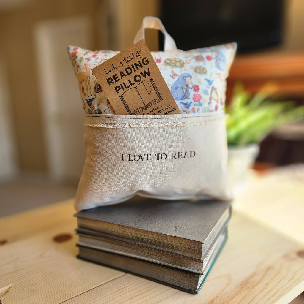 I Love to Read, Reading Pillow, woodland friends