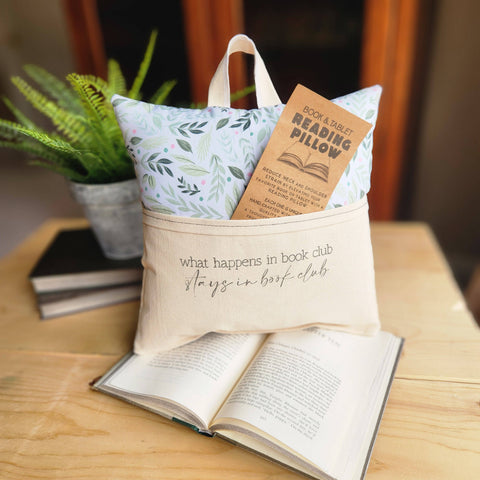 What Happens...- Book Club, Reading Pillow, tiny flowers