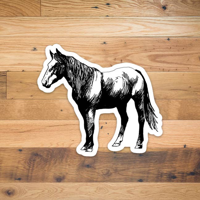 Corvidae drawings & designs - Horse Sticker